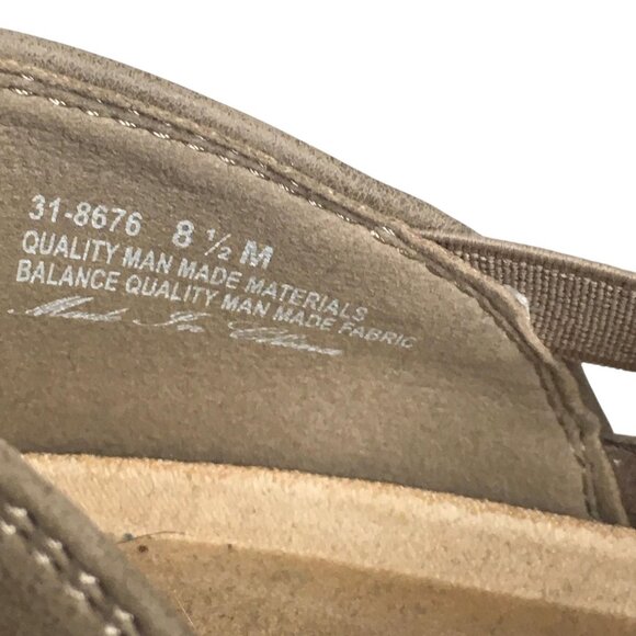 Easy Street Shoes Womens Size 8.5 Taupe Comfort Wave Slip On Perforated Loafers - Picture 6 of 12